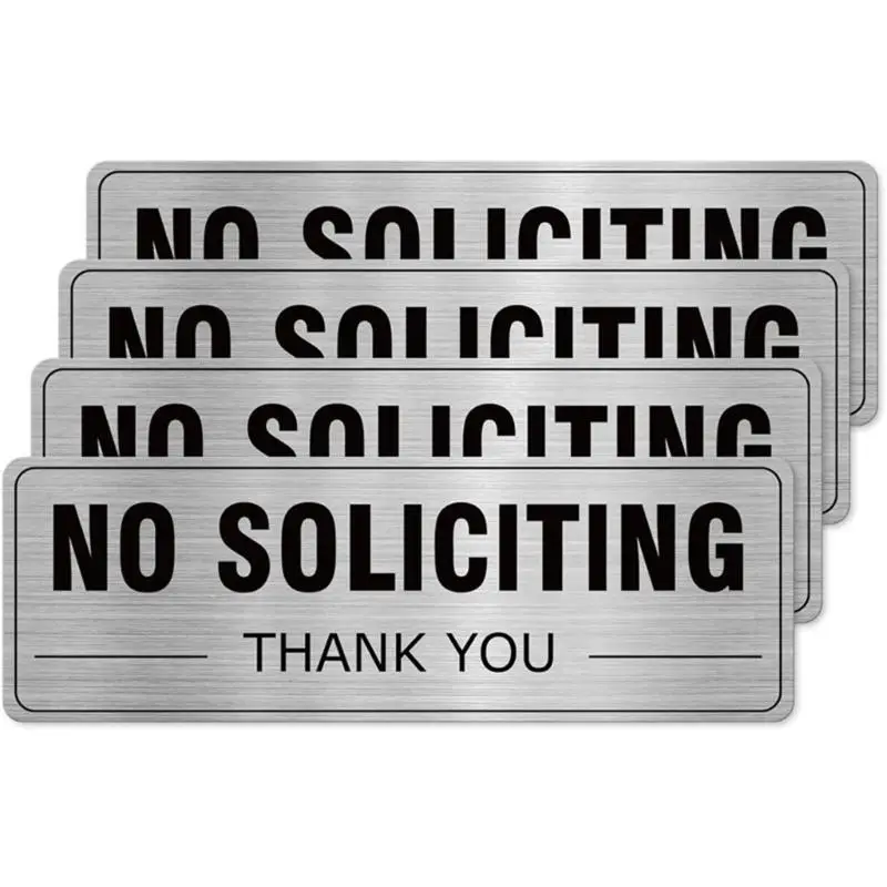 E8BD Entryway Notice Plaque Set with No Soliciting Message Display
