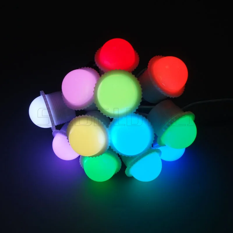 10/20PCS Diameter 26mm Transparent Milky Cover LED Module DC12V WS2811 led pixel Point Light 3leds 5050 SMD RGB Waterproof IP67