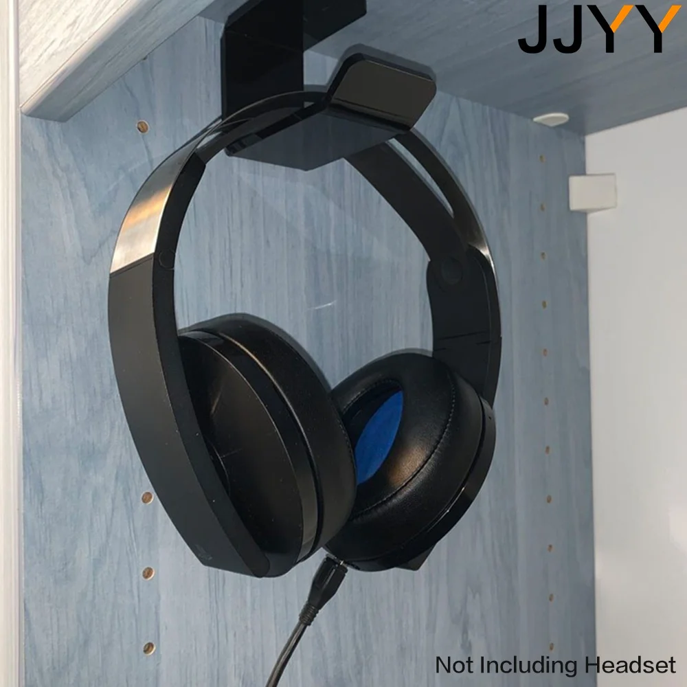 FLYSAND Acrylic Headphone Holder Wall Mount Desk Display Bracket Headset Hanger Storage Hook for Home Office