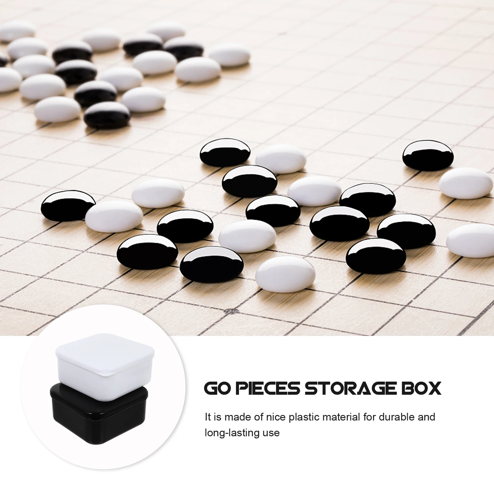 

2pcs Piece Storage Boxes Plastic Go Containers Sturdy Lightweight Piece Organizer For Students Teachers Empty Go