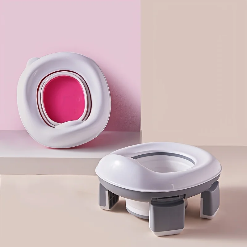 1 Pc Portable Foldable Kids Toilet Lightweight Travel Toilet with Cleaning Bag Compact Design for Outdoor Camping Road Trips