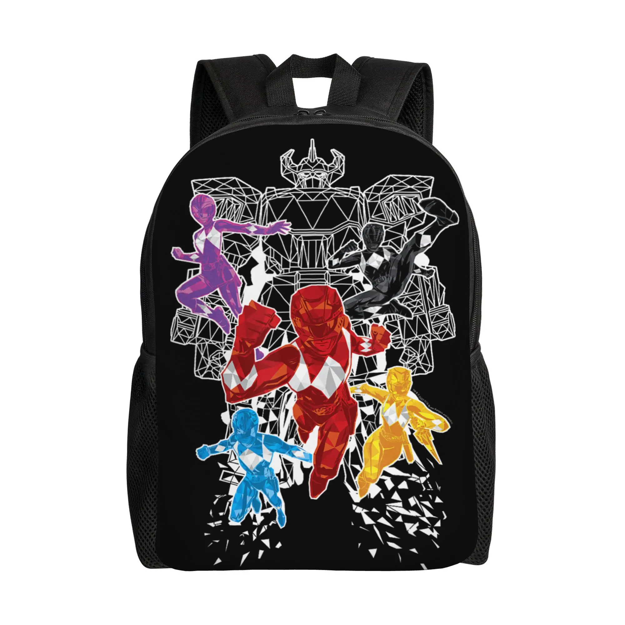 

Bandai backpacks Power Rangers Morphin Time Group Polygons Outline Daypack mochila High School Large Capacity Rucksack