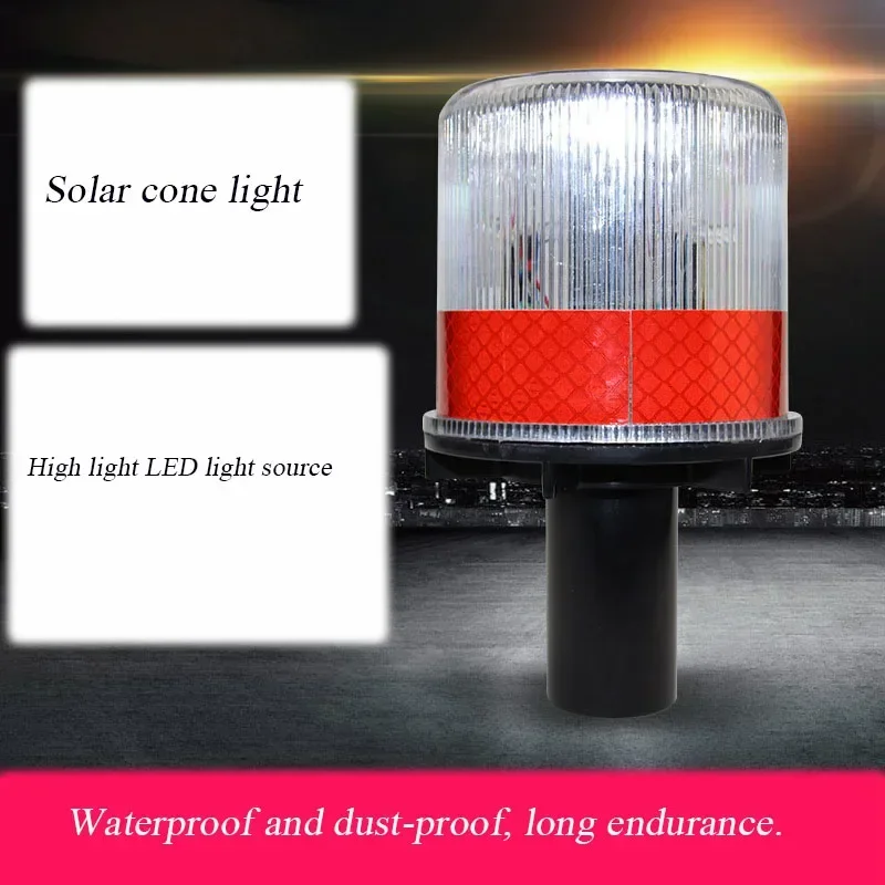 LED Strobe Signal Light PC Shell Waterproof And Dust-proof Solar Traffic Warning Lights Road Construction Cones Barricade Lamps