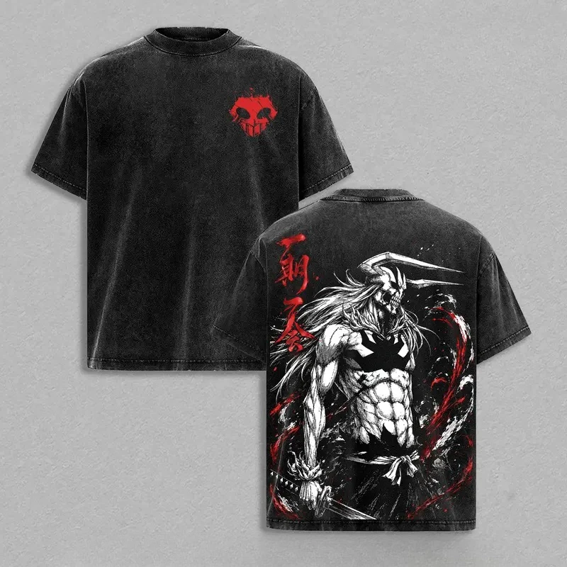 Kurosaki Ichigo BLEACH Graphic T Shirt Men Women Short Sleeve Cotton Tshirts Vintage Washed Tee Harajuku Male Casual T-shirt