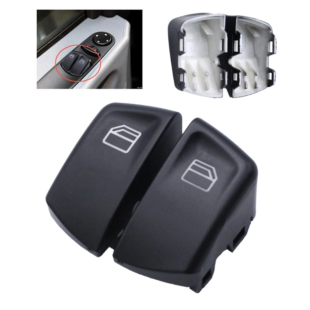 2 Stuks Auto Lifter Schakelaar Cover Links/Rechts Glazen Controle Lock Lifter Knop Voor Mercedes Voor Benz Vito/Viano W639 Serie 2003-2015