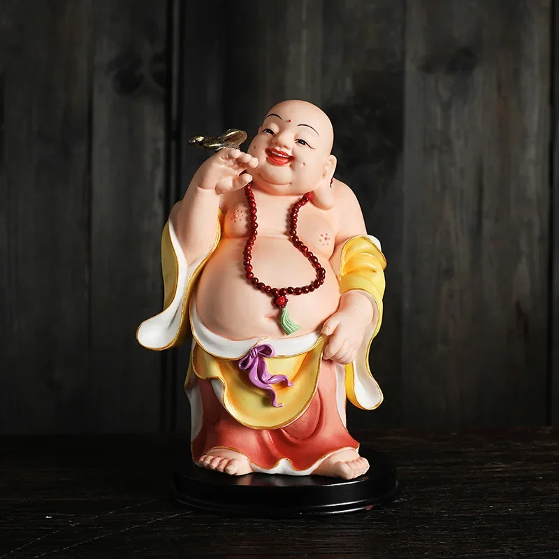 Ceramic standing Maitreya Buddha pendant big  household table top pendant smile often make fortune