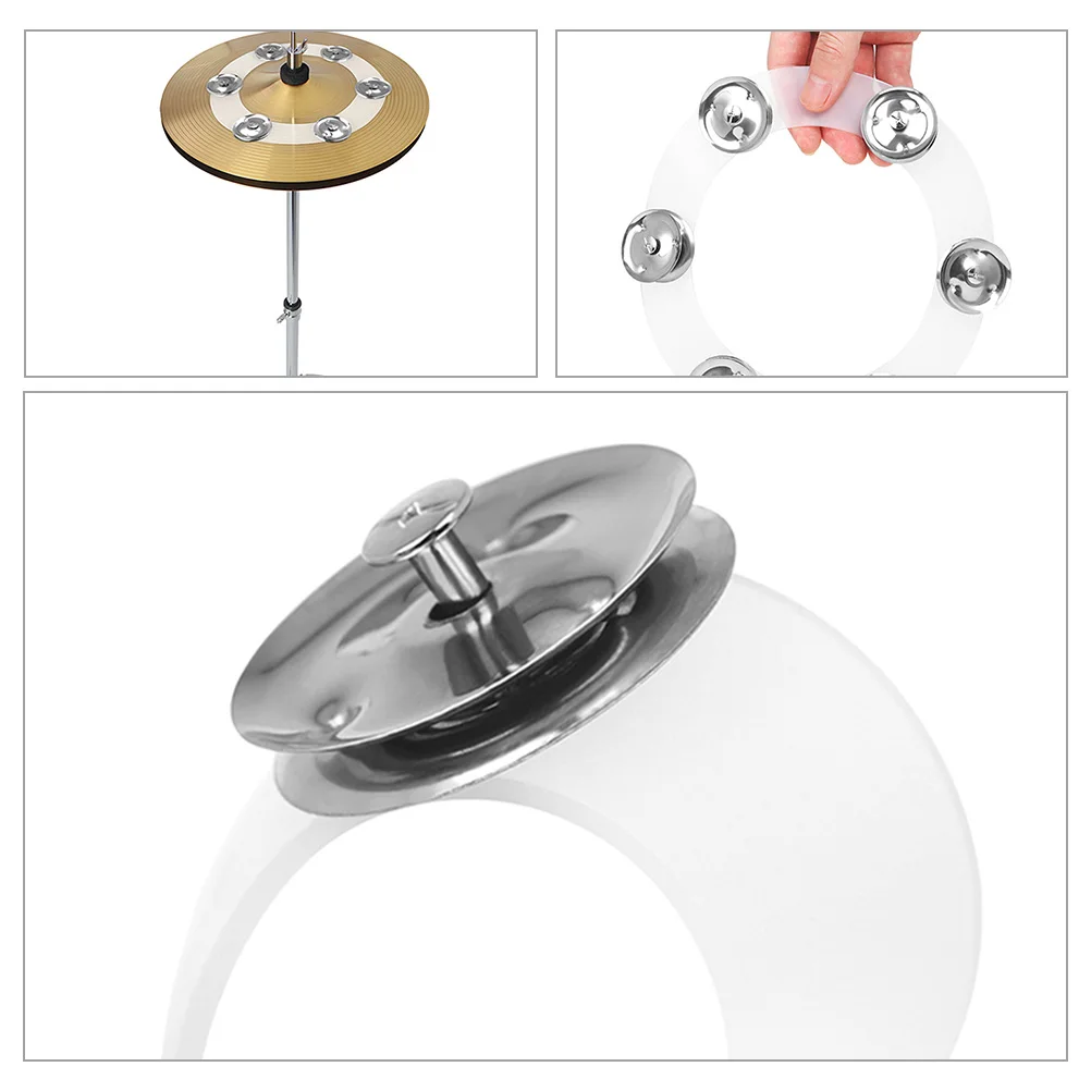 

2 Pcs Hi-hat Ring Percussion Drum Cymbal Mini Tambourines Instrument Accessories for Metal Bell