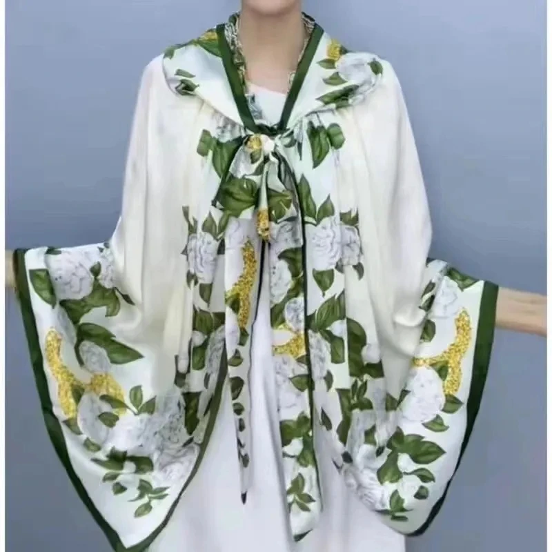 Vintage Women Fashion Boho Kimono Short Robe Swimsuits Floral Print Batwing Sleeves Bohemian Bikini Cover-Ups Beachwear