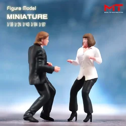 Painted Miniatures 1/87 1/64 1/43 1/24 1/18 Dancing Couple Male Female Figure 3D Print Diorama Scene Resin Props Model For Cars