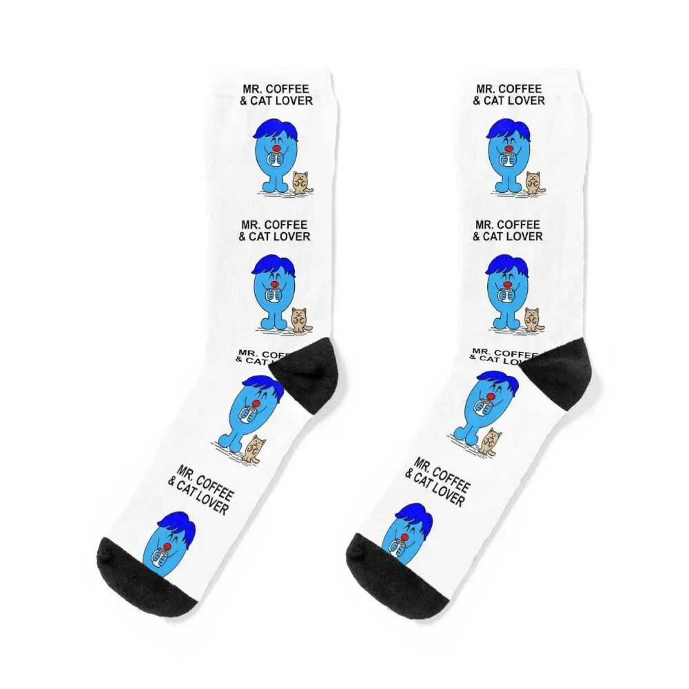 

Mr. Coffee and Cat Lover Socks cartoon designer brand heated cool Socks For Man Women's