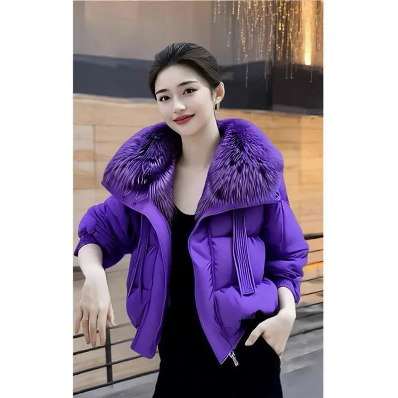 

Chic Mao Mao Collar Down Cotton-Padded Coat Women Overcoat 2026 New Winter High-End Thick Warm Parker Fashion Loose Cotton Coat