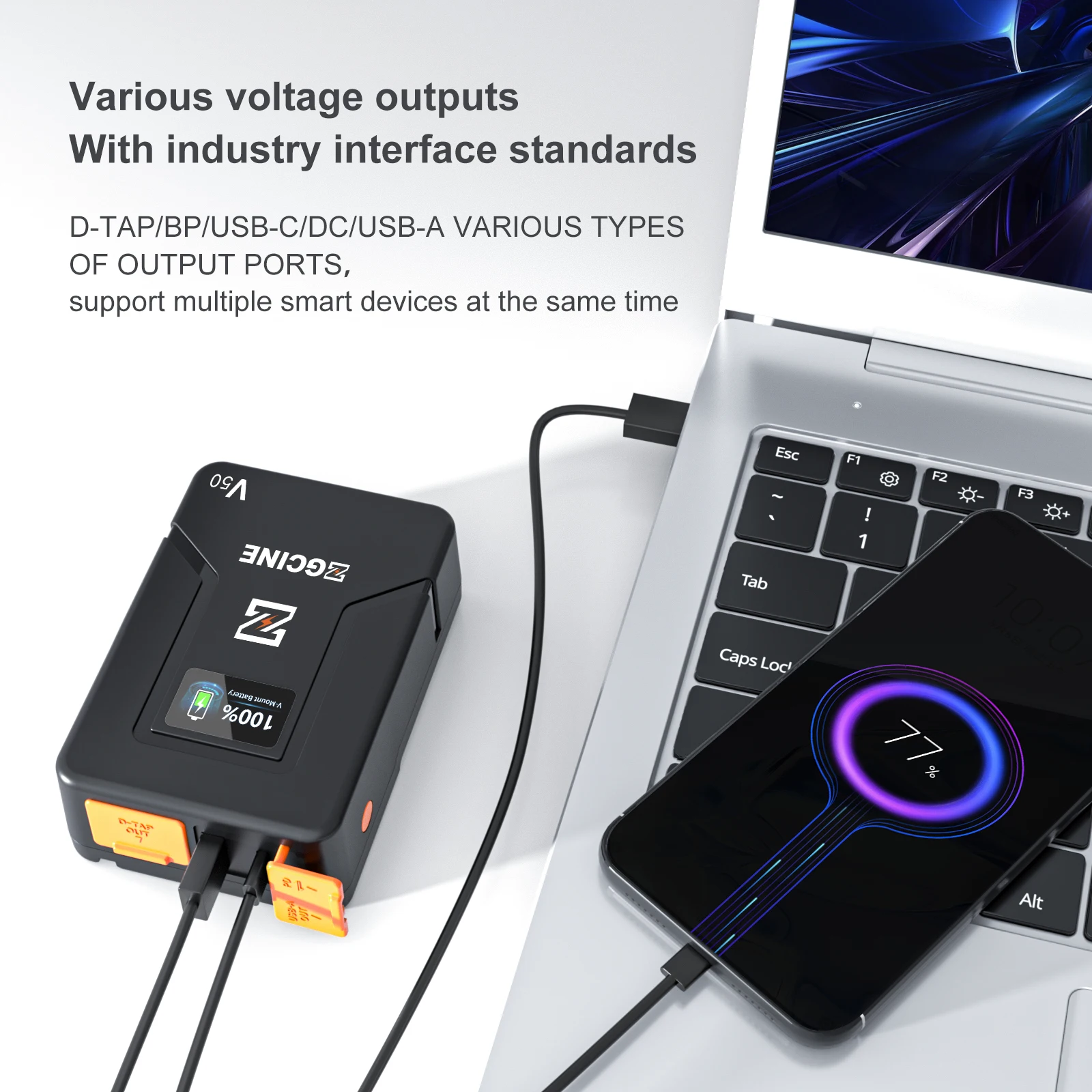ZGCINE Kit Baterai Dudukan ZG-V99 V 6800MAh 14.8V 99Wh V Pelat Kunci Bentuk V Baterai Li-ion Isi Ulang PD Pengisian Cepat
