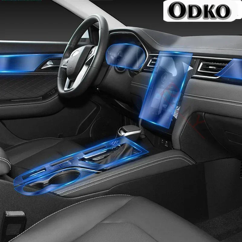 For JAC J7 2020 2021 2022 TPU Car Interior Dashboard Navigation Gear Protective Film Transparent Anti-scratch Refit Accessories