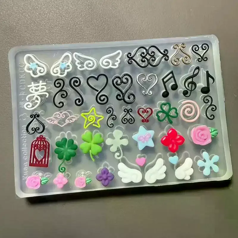 1Pcs Multi Shape 3D Four Leaf Clover Flower Wing Nail Art Silicone Mold for DIY Manicure Decoration Supply Set Accessory