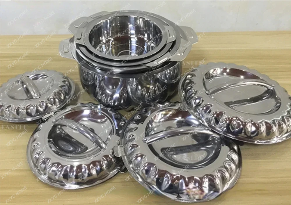 4Pcs/Set 1/2/3/4L Stainless Steel Food Warmer Insulation Container Lunch Box For Family Party Wedding Good Quality