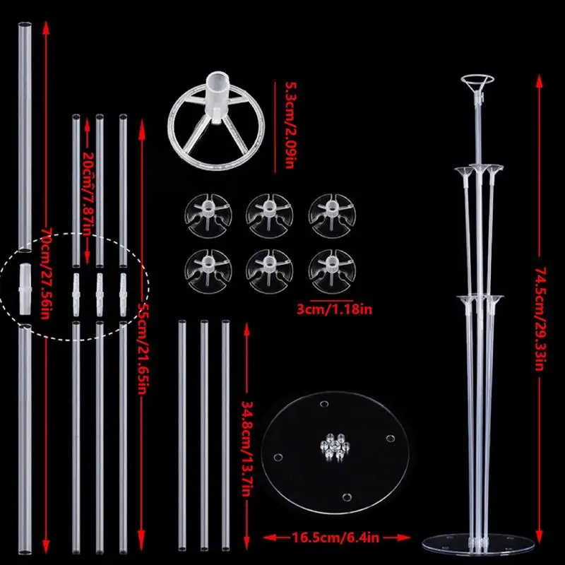 Balão Stick Holder com Base, Balão Stand Kit, Balão claro Varas, Graduação, Festa de Natal, Festival ao ar livre