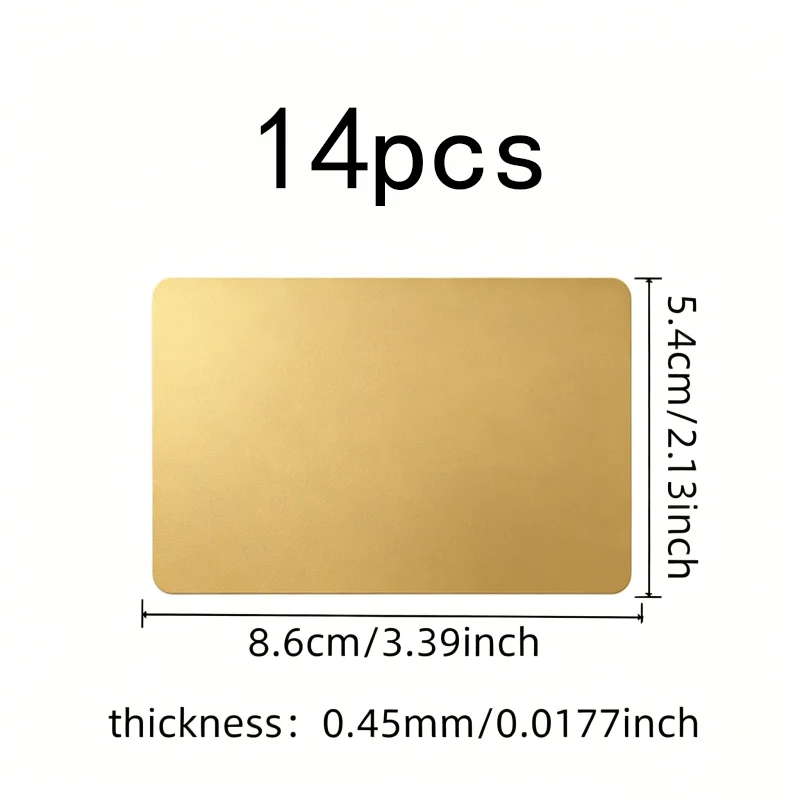 14 pcs Durable Scratch Resistant 0.45mm Laser Engraving Cards, great for Metal ID Tags, Aluminum Smooth Surface