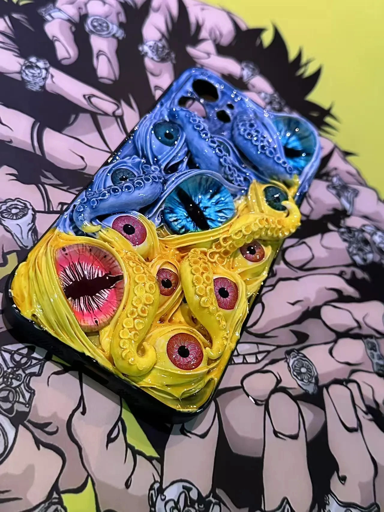 Cthulhu Tentacles Glowing Eyes Phone Case for iPhone 17 16 Pro Max 15 14 12 Mini 11 13pro, Halloween Horror Phone Case - Image 2