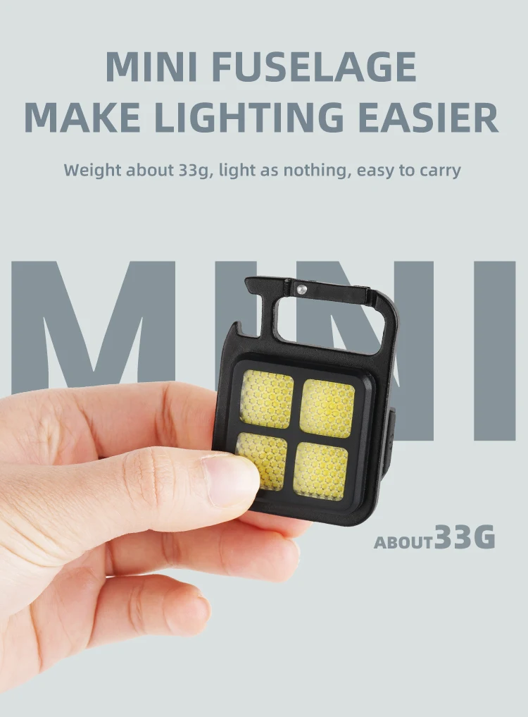 Mini LED Flashlight Magnetic COB Outdoor Camping Pocket Work Light USB Rechargeable Emergency Light