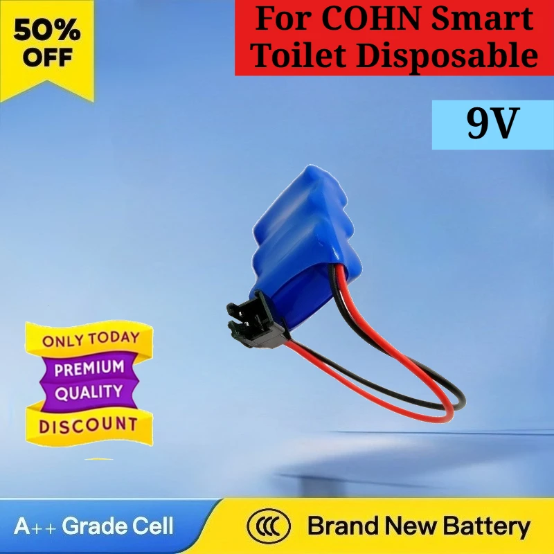 

Newest 9V Lithium Rechargeable Battery for COHN Smart Toilet Disposable High Capacity High Quality Lithium Replacement Battery