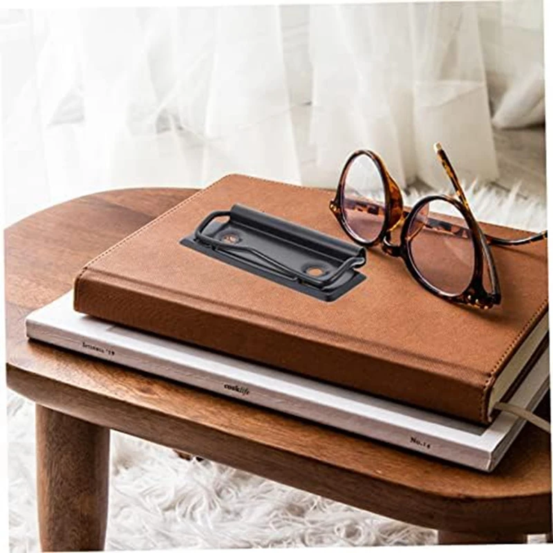 15 PCS Stationery Plate Holder Stainless Steel Clips Office Folders Black Mountable Clipboards Clips File