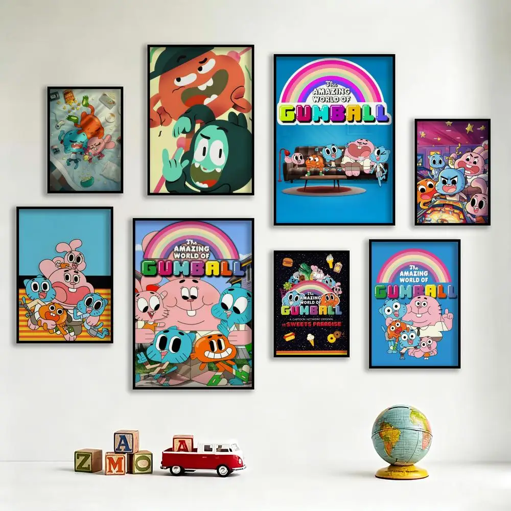 T-The Amazing World of Gumball Poster Artistic Stylish Wall Art for Home Office Bar Decor Living Ro hot  Reusable