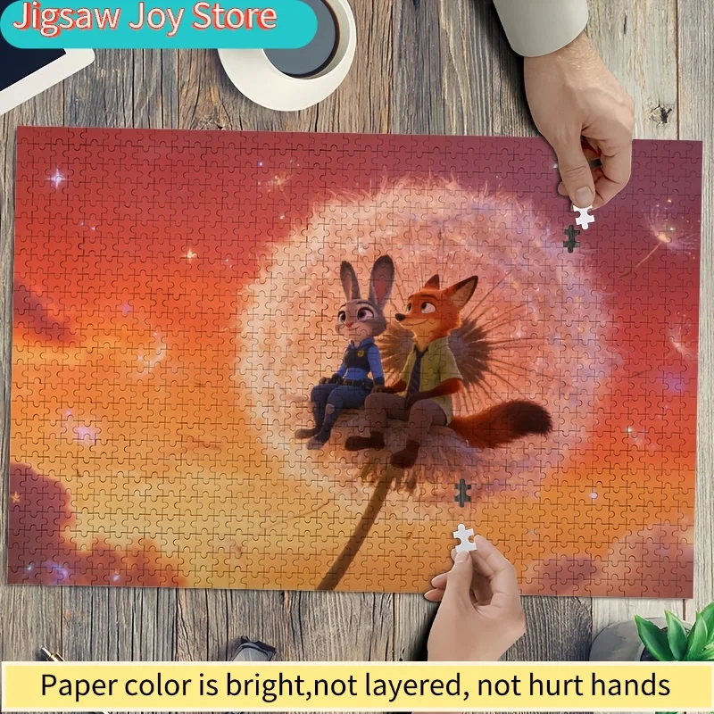 

1000pcs Disney Zootopia Judy Hopps and Nick Wilde Poster Puzzle, Family Entertainment, DIY Home Decor, Birthday Puzzle, Ideal