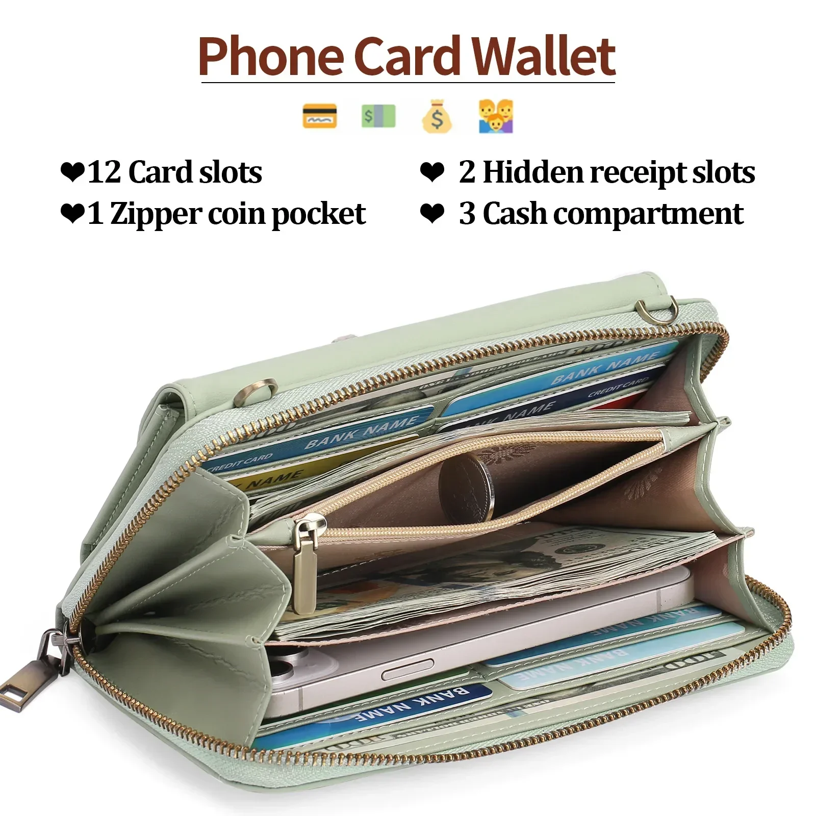 coin purse Genuine leather phone bag crossbody new summer cowhide wallet women\'s wallet one shoulder phone small bag mini