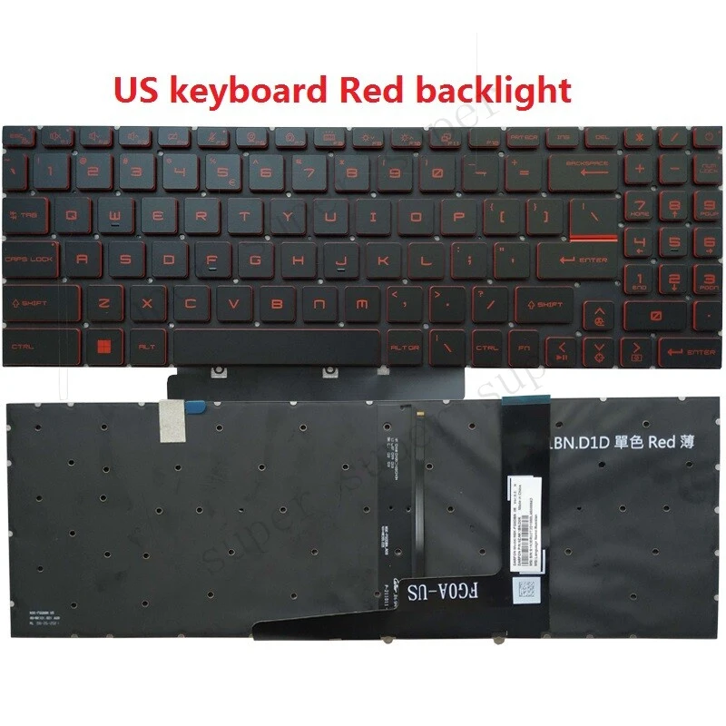 S+   For MSI Raider GE68HX 13VF Vector GP68HX 16 HX 14VFG MS-15M1 MS-15M2 US Keyboard