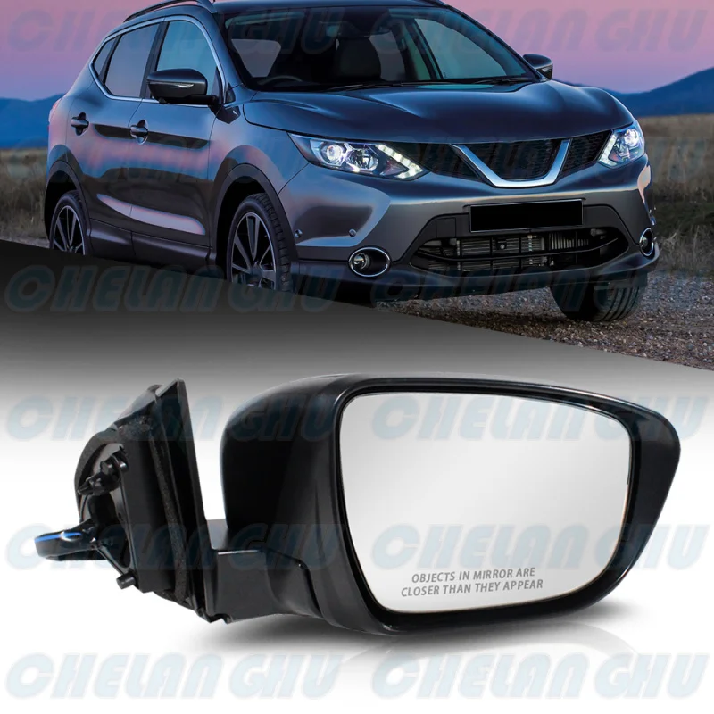 For Nissan Qashqai / Rogue Sport 2015 2016 2017 2018 2019 US Version Right 13Pin Black Painted Power Fold+Camera Mirror Assembly