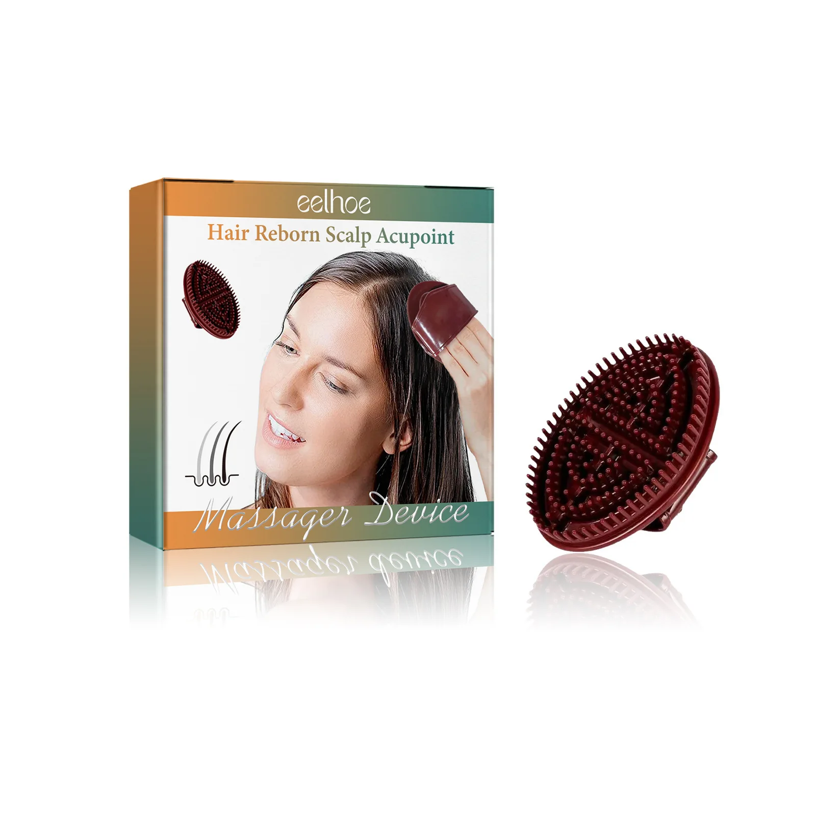 فرشاة تدليك فروة الرأس - فرشاة سميكة بشعيرات الخنزير لتحفيز الجذور ومكافحة تساقط الشعر والعناية بتكثيف الشعر #6