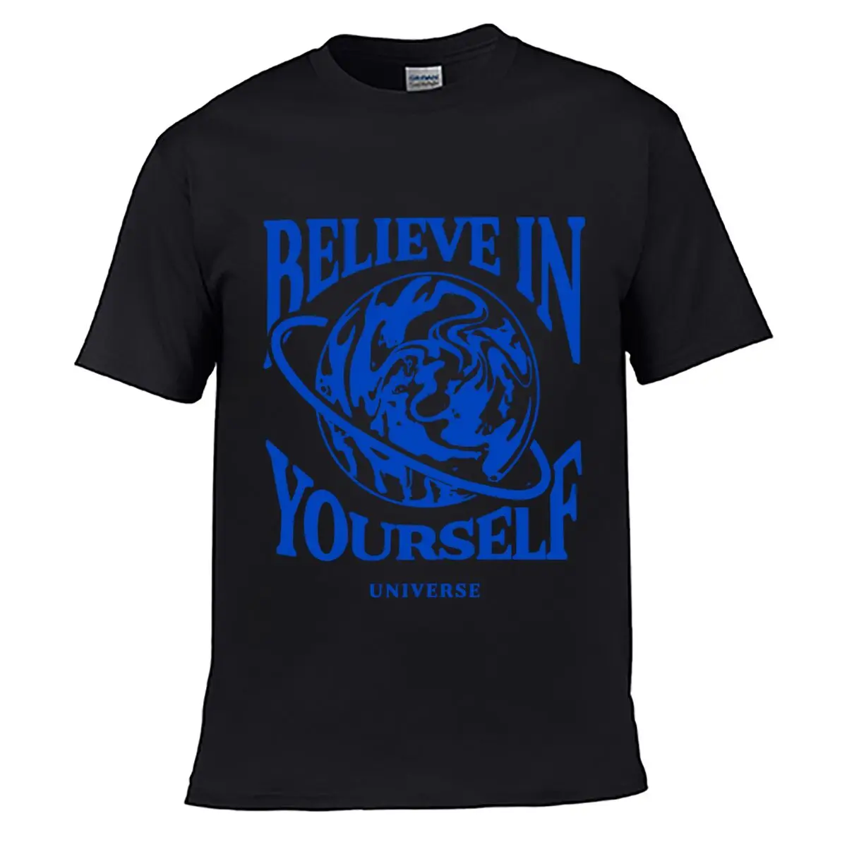 Believe In Yourself Universe Planet Graphic Loose T-shirt Casual Tee