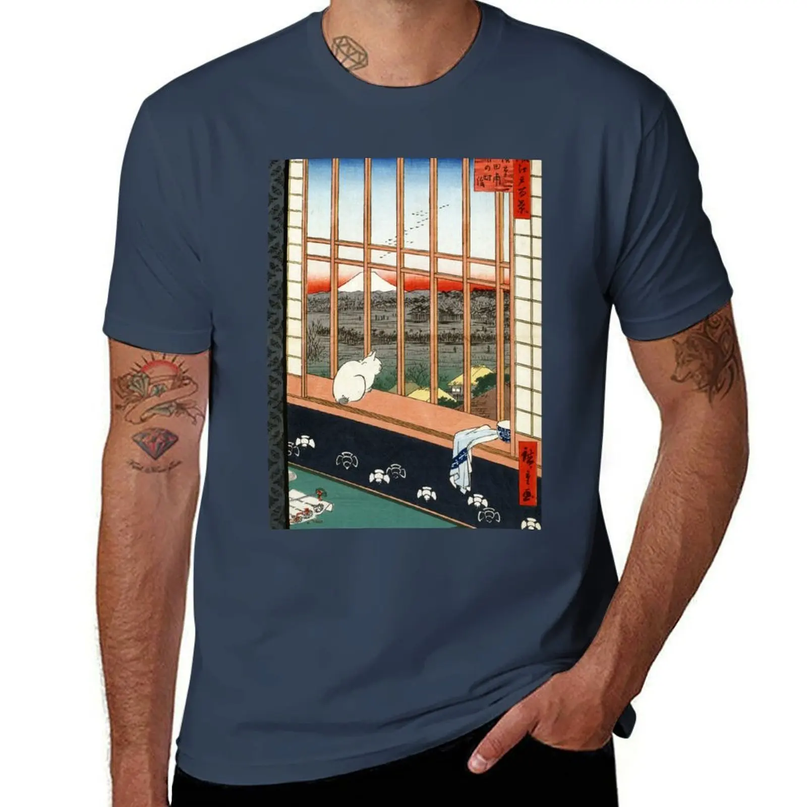 

Hiroshige Asakusa Ricefields and Torinomachi Festival T-Shirt cotton tshirt 100% T-Shirt