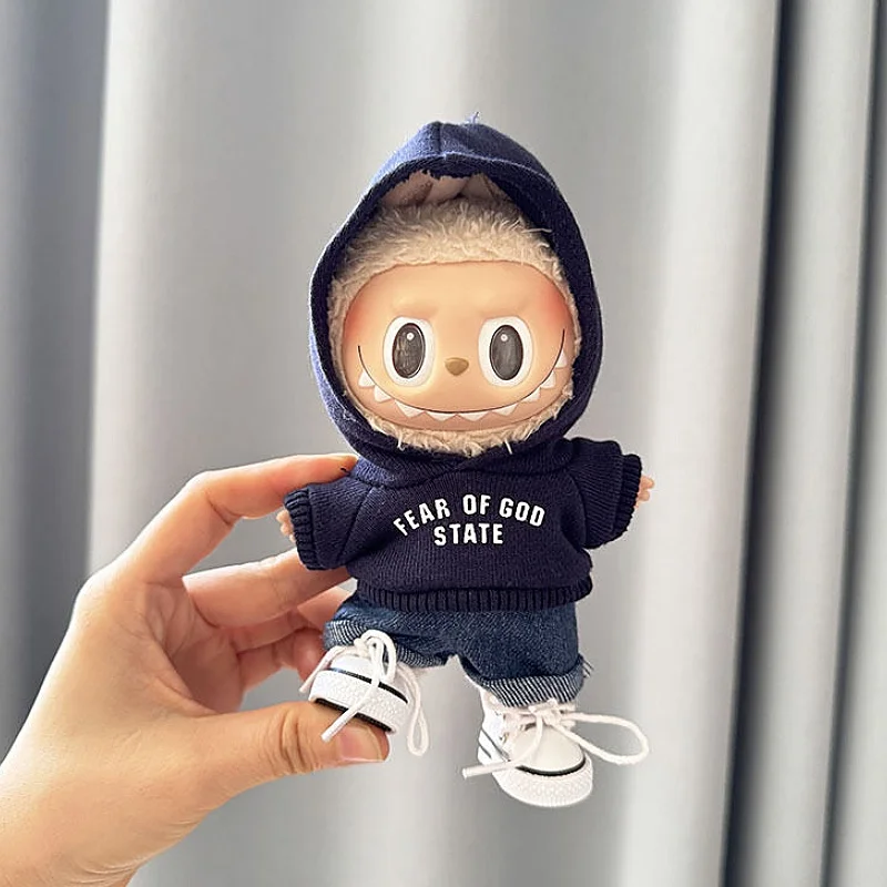 New Labubu 17cm Clothes Ii Idol Dolls Sitting Party The Monster Outfit Accessories Clothing Diy Kids Gift Hoodie And Jeans Gift