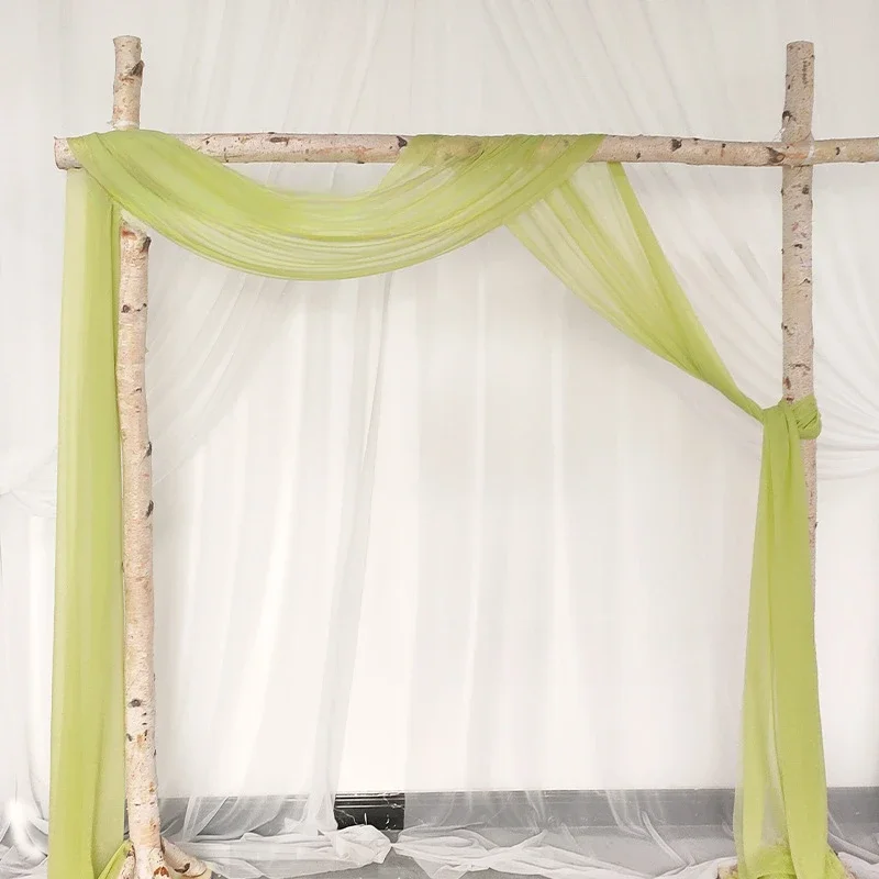 77X600CM Wedding Supplies Pearl Chiffon Curtain Cloth Wedding Decoration Non Pleated Curtain Yarn Outdoor Decoration