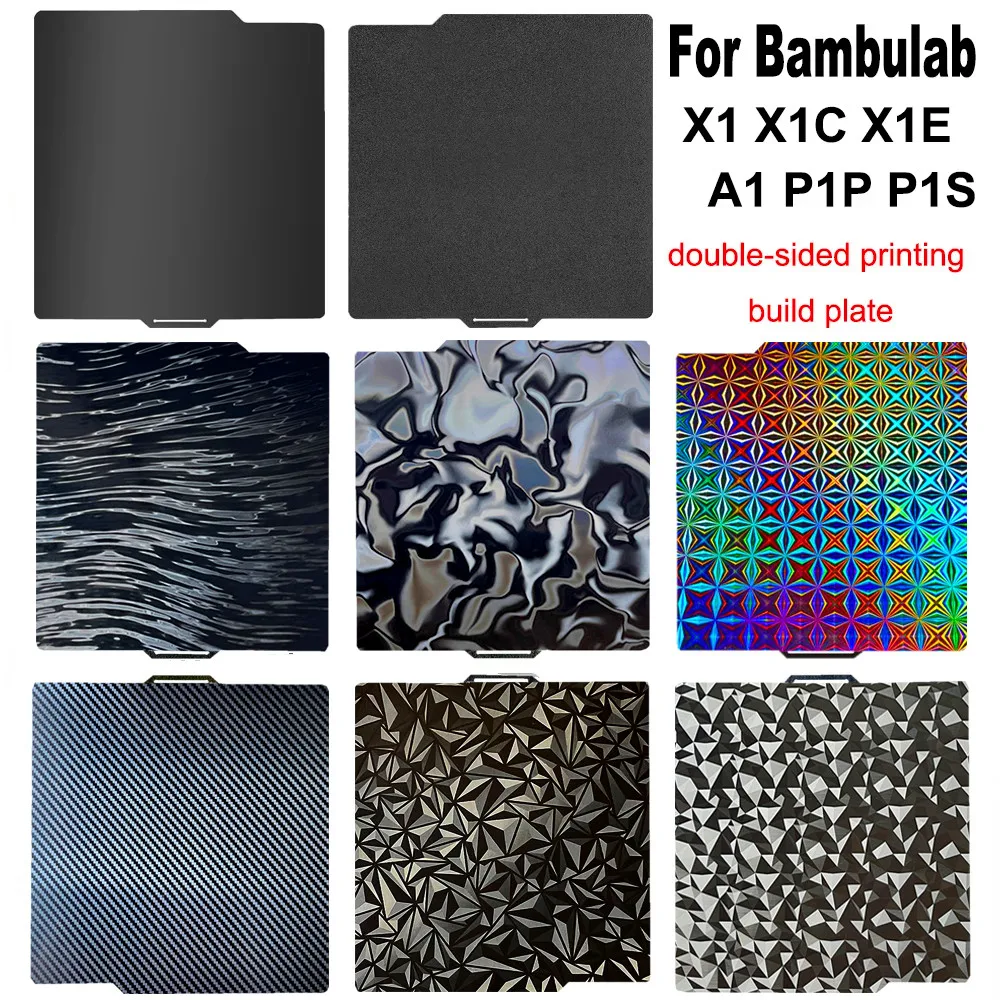 Placa de construção para bambu lab x1 p1p a1 pei folha peo suave x1c pet folha de carbono pei para laboratório de bambu x1c buambulabs p1s a1 placa