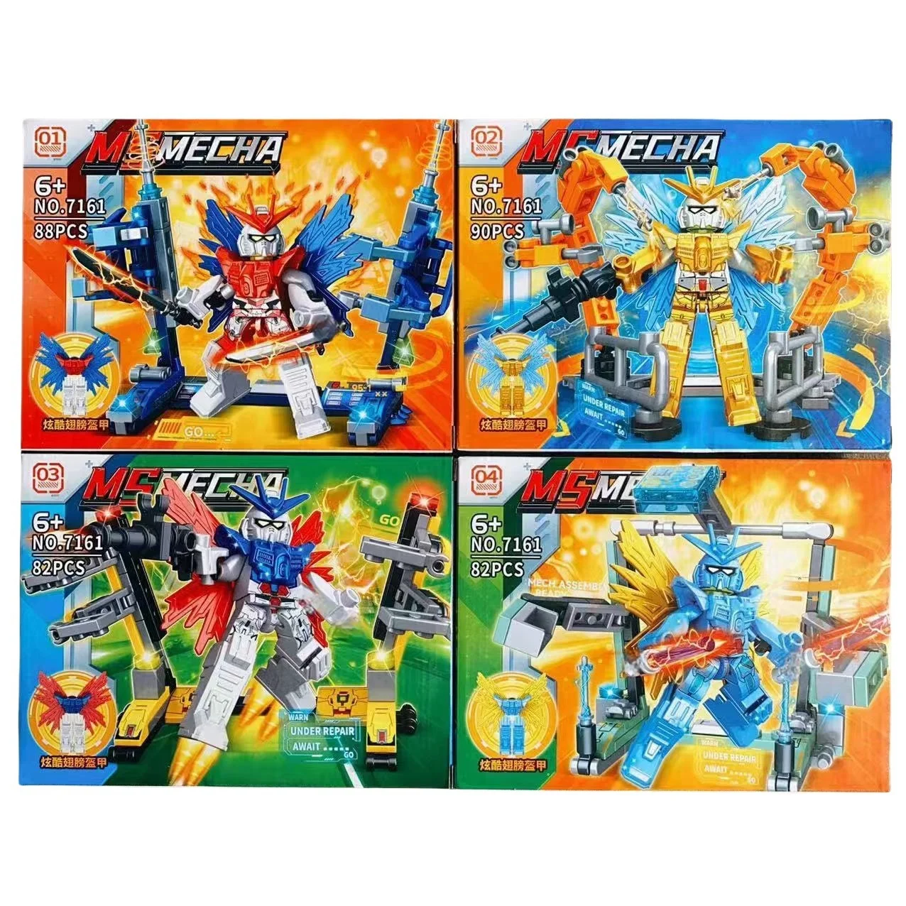 Gioco di animazione Giocattoli periferici Blocchi di costruzione Giocattolo di assemblaggio Zaku RX-78 Mini Anime Action Figure con regali di visualizzazione della collezione