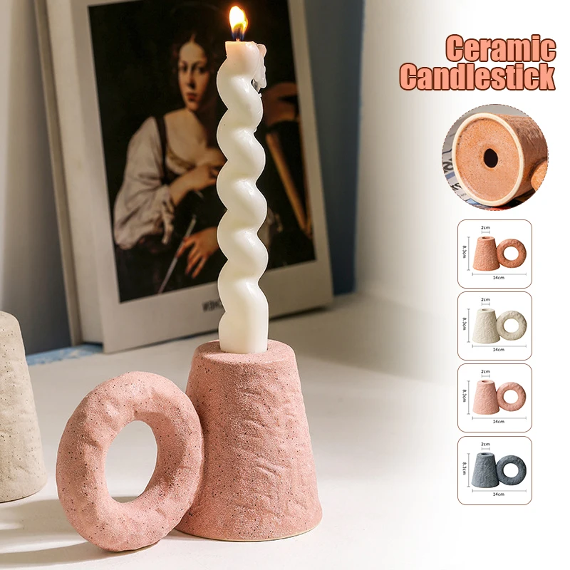 

Nordic Decorative Cup-shaped Candle Holder Ceramic Candlesticks Wedding Centerpiece Ornaments Home Decoration