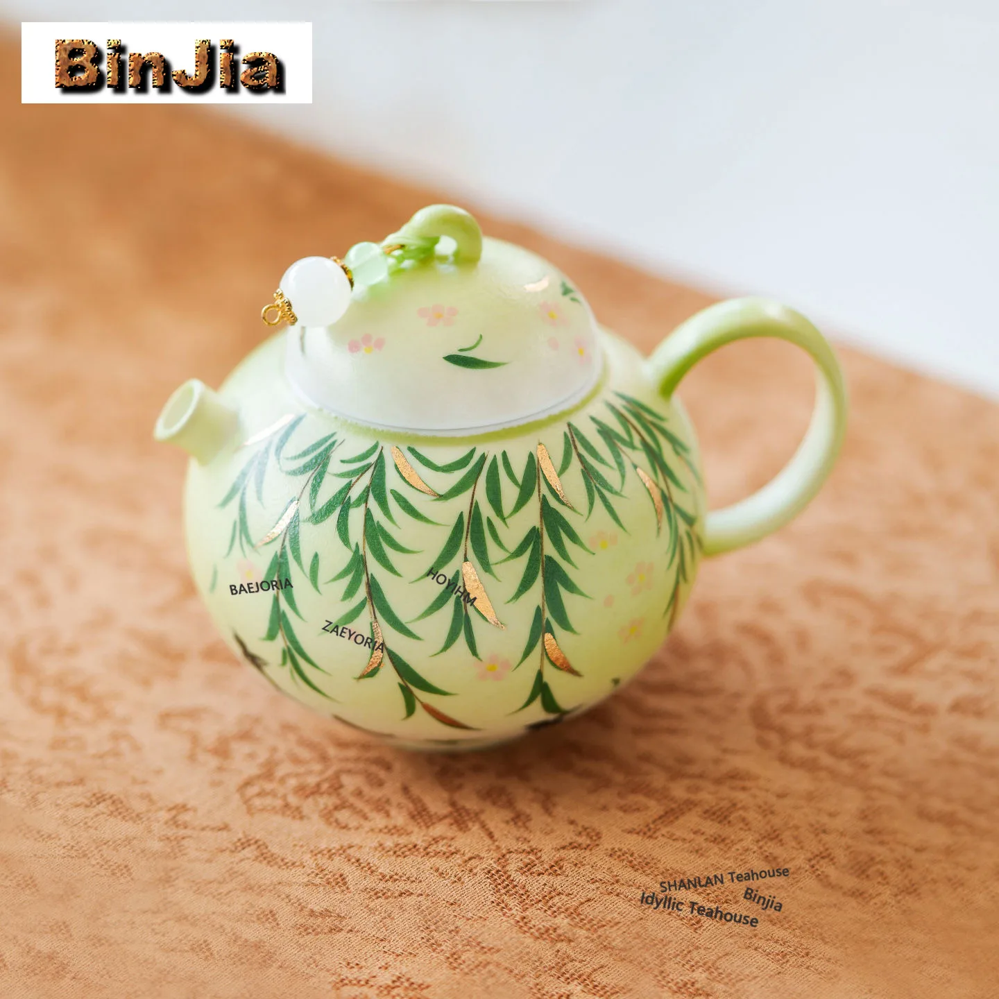 BAEJORIA 135ml Hand Painted Willow Swallow Teapot Traditional Tea Infuser Pot Tea Making Kettle With Strainer Tea Services Craft