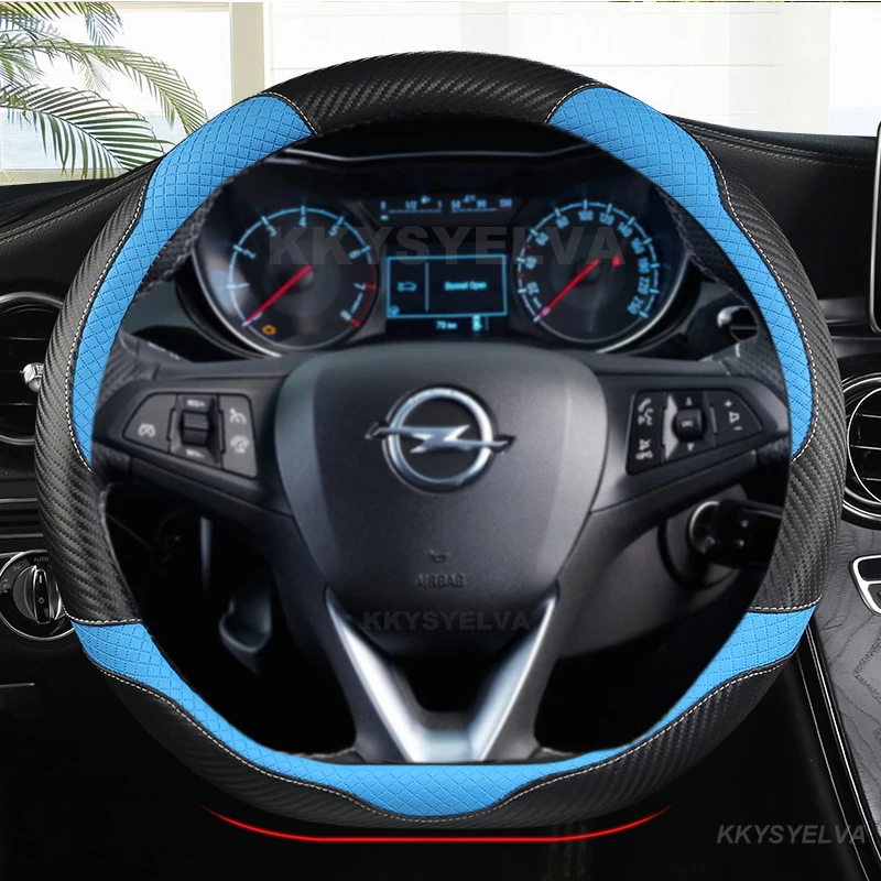 Car Steering Wheel Cover D Shape Leather For Opel Astra 2015-2021 Corsa Combo Mokka 2018-2021 Grandland X Insignia CT 2017-2022