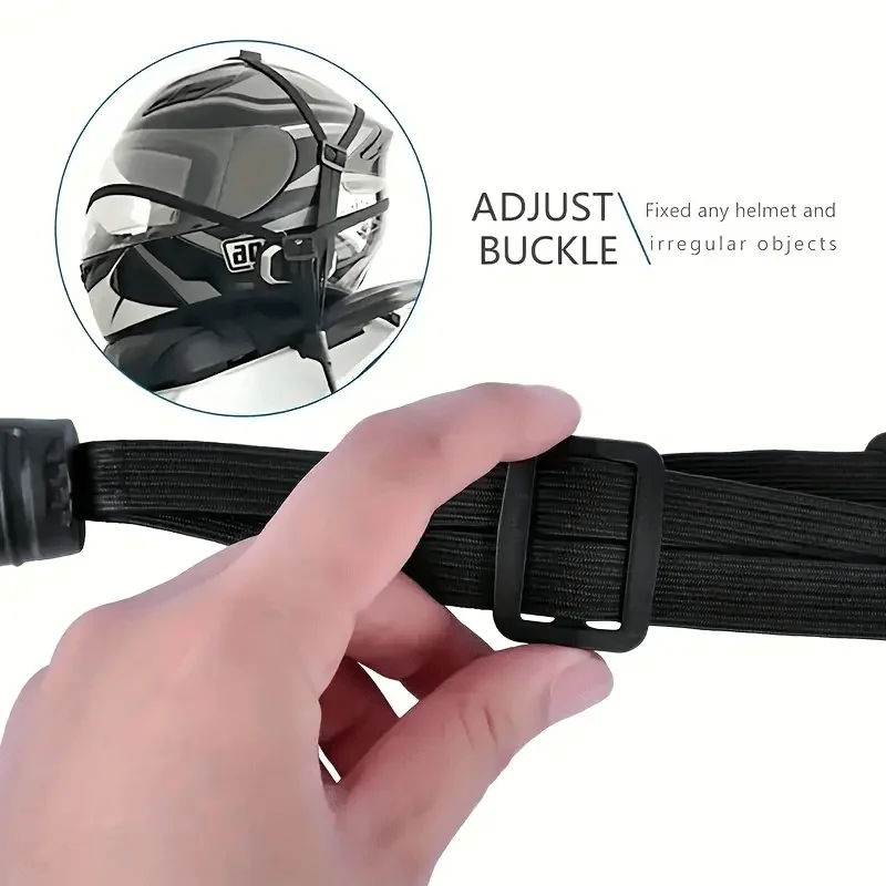 1Pc Versatile Durable Sleek Motorcycle Elastic Helmet Mesh Net with Safety Hook Suitcase Strap for Daily Travel view 4