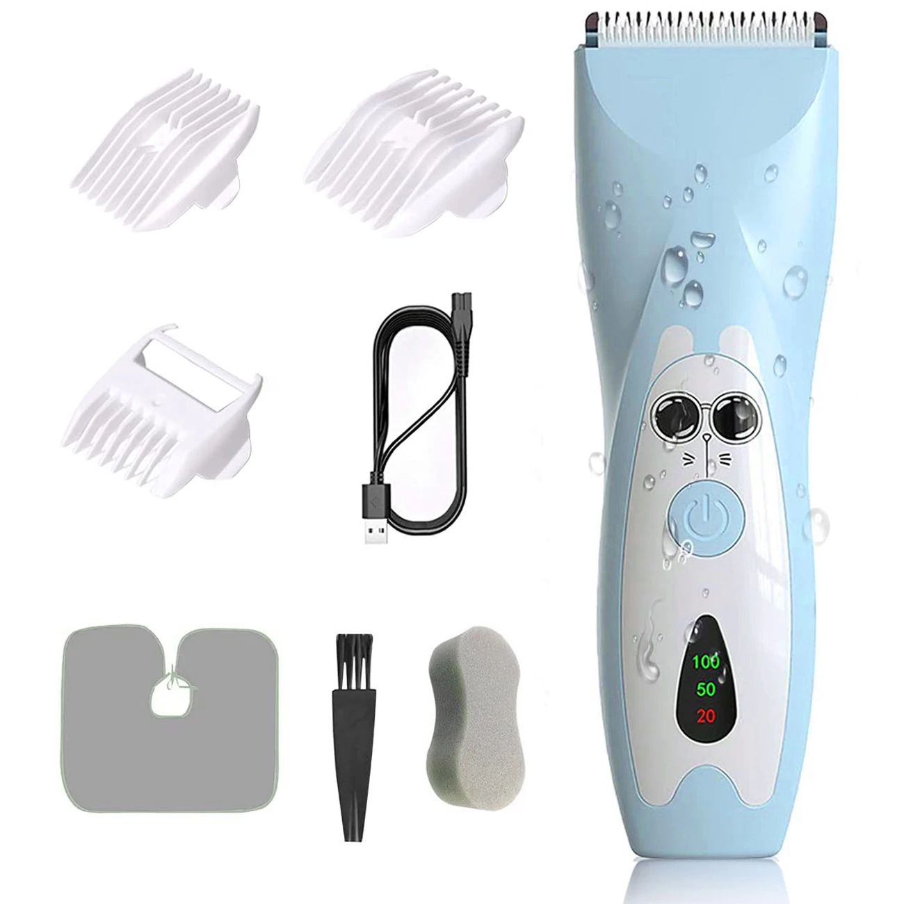 Quiet Baby Hair Clipper Electric Rechargeable Kids Hair Trimmer for Children Grooming Haircut Machine Ceramic Blade Waterproof