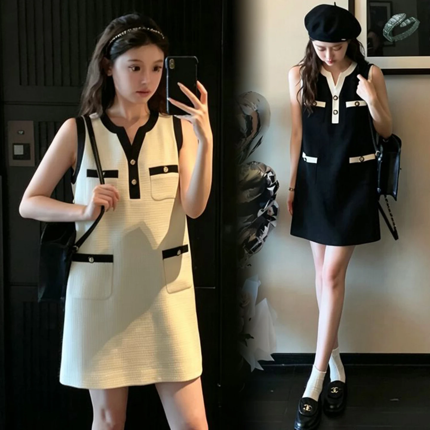 vestido-de-maternidad-de-verano-tejido-estilo-preppy-color-liso-corte-en-a-sin-mangas-para-mujeres-embarazadas