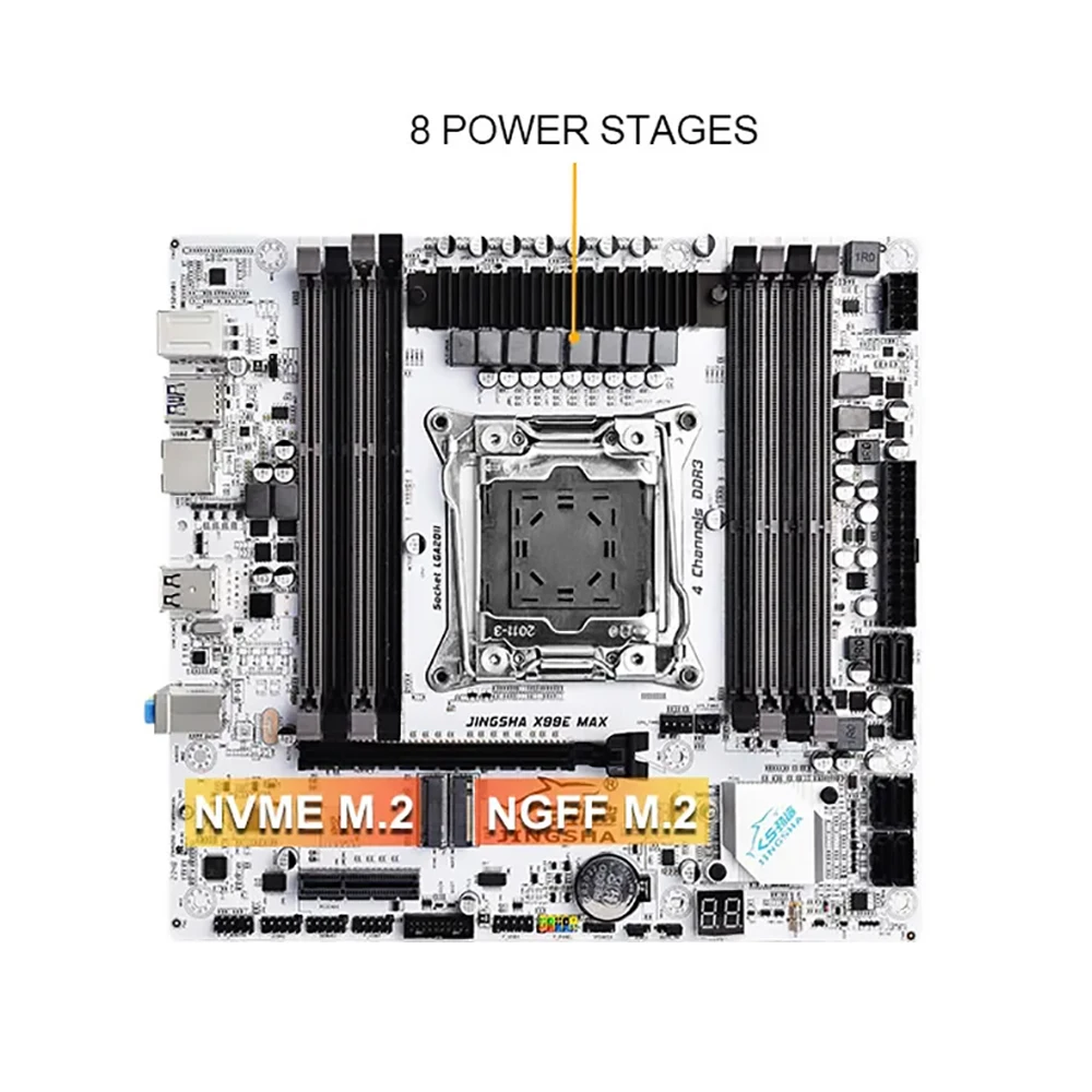 Imagem -03 - Kit de Placa-mãe Canal Quad e5 2673v3 Ddr3 64gb 8x8 Fase Lga20113 Conjunto Jingsha-x99