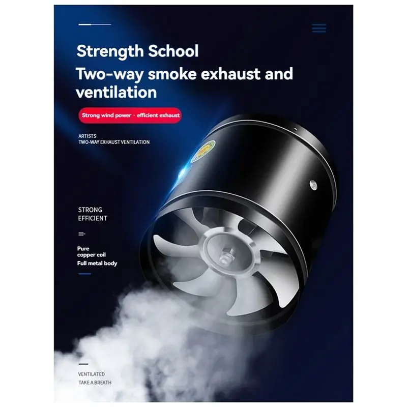 A21Q - انخفاض ديسيبل صوت هادئ سوبر شفط مشروع مروحة خط أنابيب العادم التهوية مروحة العادم قناة التهوية منفاخ المشجعين #2