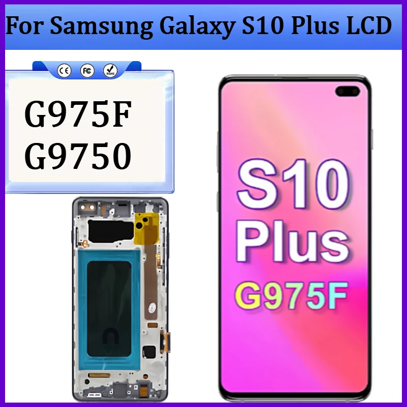 

Дисплейный модуль для Samsung Galaxy S10 Plus G975F G9750: ЖК-экран, сенсорный дисплей, дигитайзер с рамкой для Samsung S10+