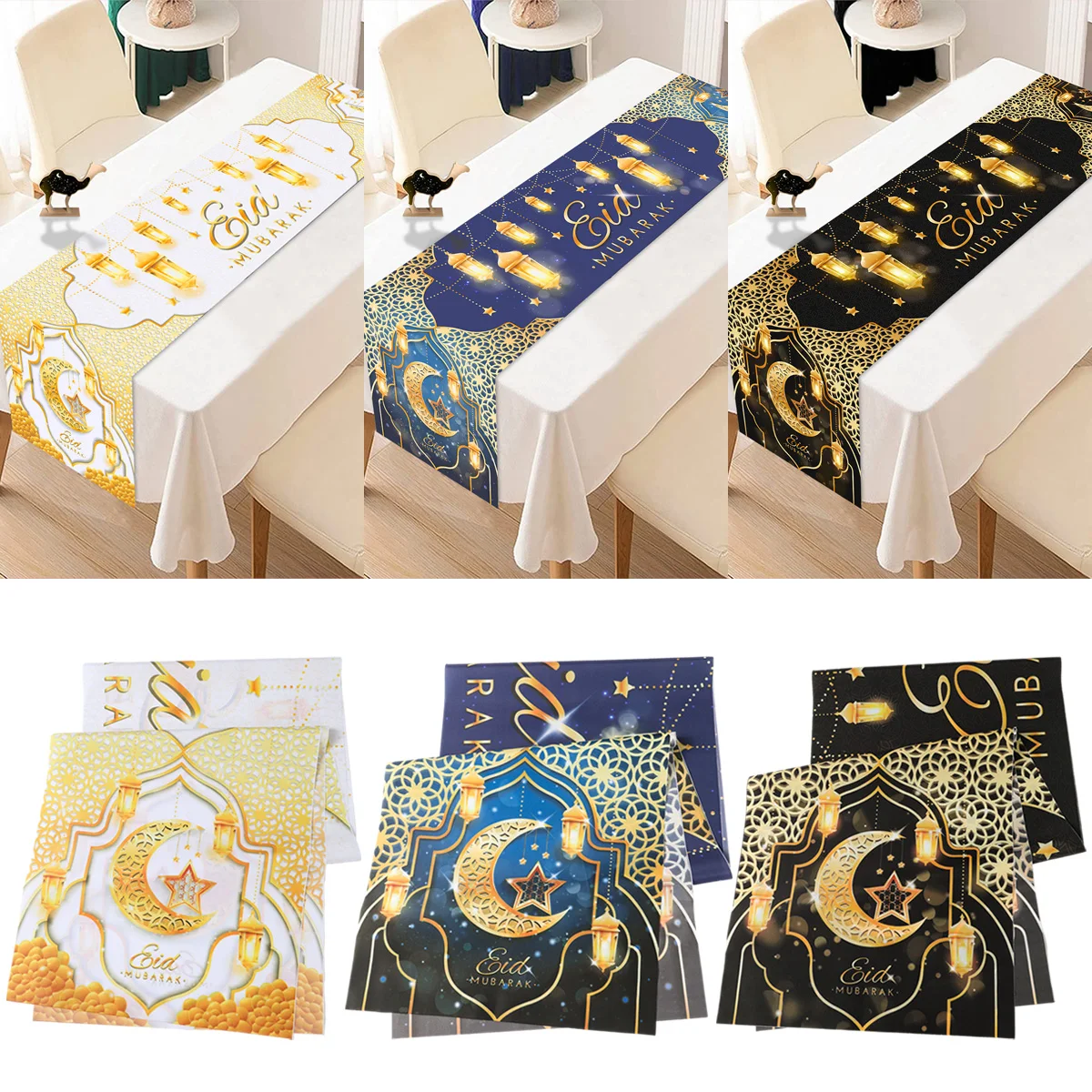 

Ramadan Decoration 2025 Table Runner EID Mubarak Decor For Home Tablecloth Ramadan Kareem Islamic Muslim Party Eid Al Adha Gifts