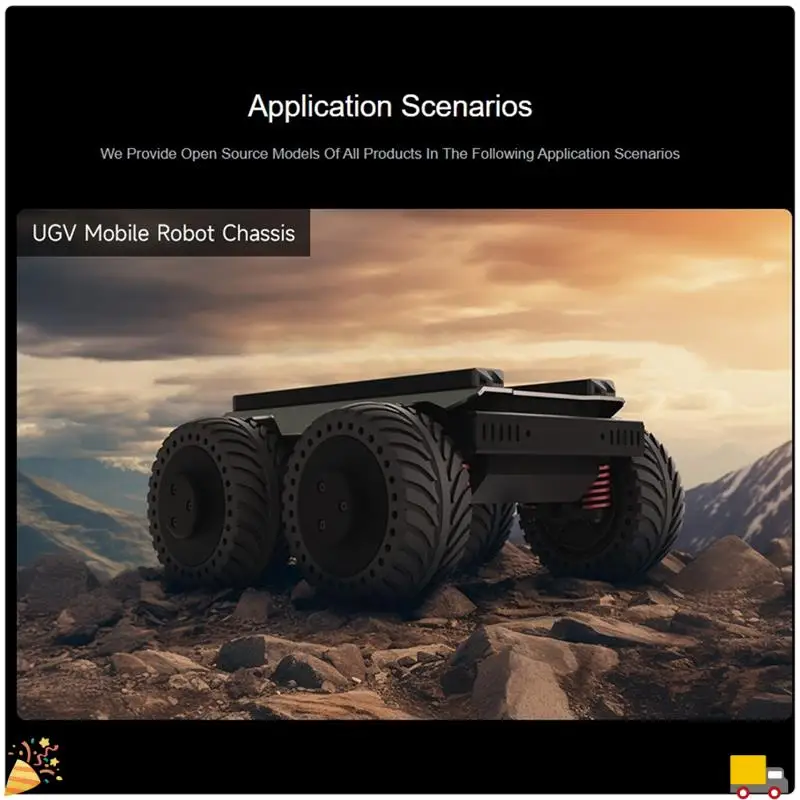All-Metal Compact UGV Suspension (A), High-Strength Spring, 7.5KG Load Capacity, Suitable For DDSM115 Hub Motor