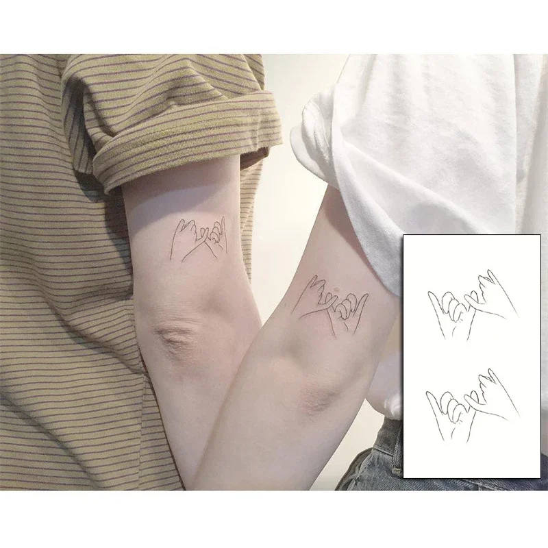 Holding Hands In Love Stickers Hand Heart Tattoo Body Art Makeup Waterproof Temporary Women and Men Fake Tatoo