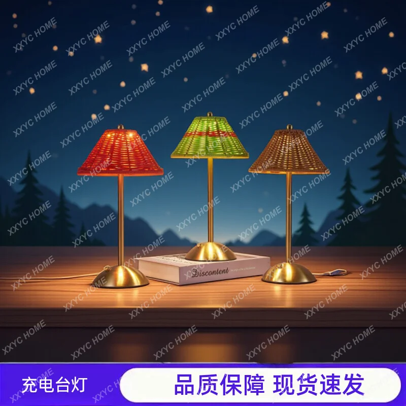 

New product creative atmosphere pleated desk lamp umbrella night light bedroom bedside warm and advanced home decoration